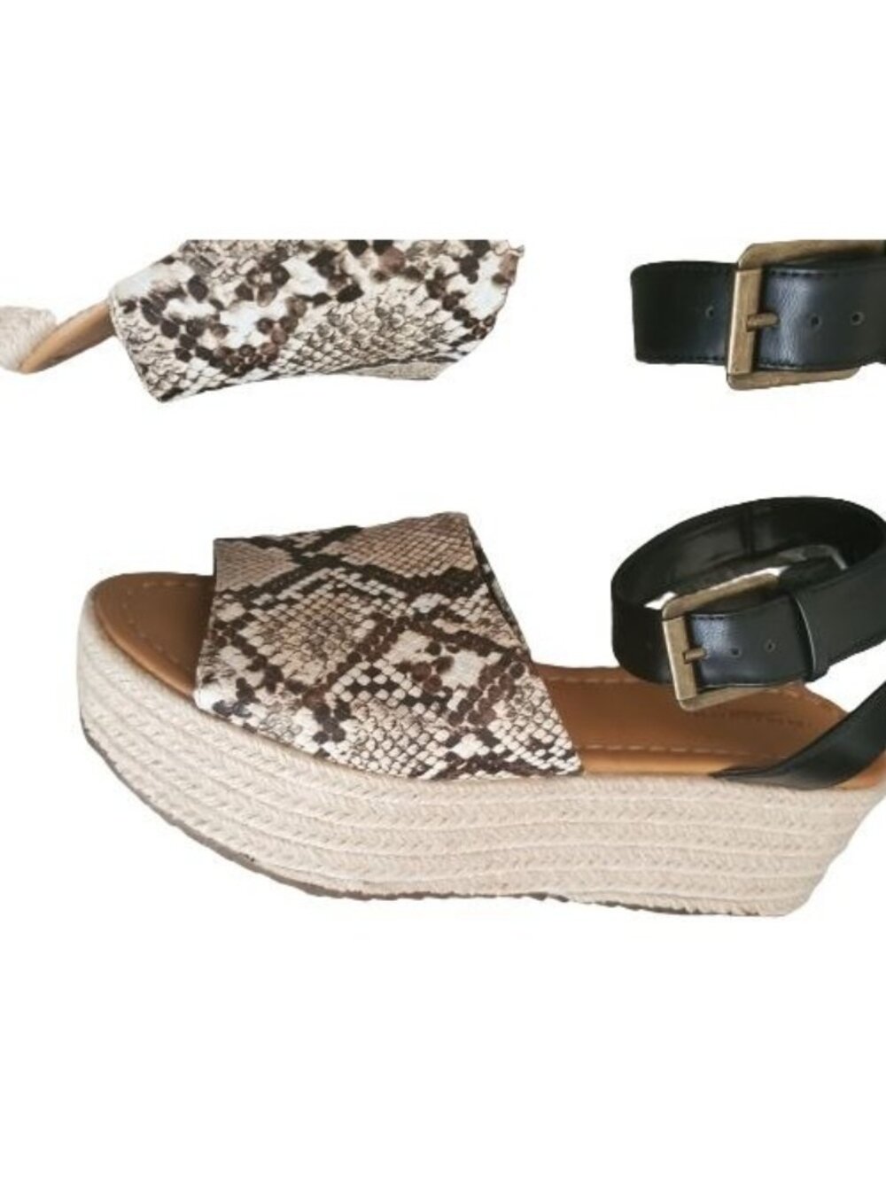 American Eagle Outfitters Snakeskin Espadrille Platform Sandals Women's 8, NWOB - Picture 8 of 12